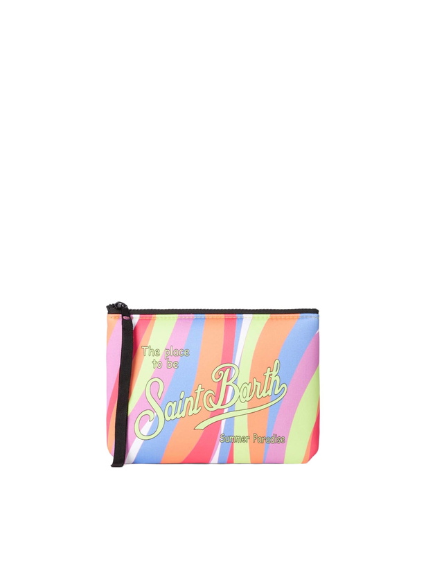 Photo: MC2 Saint Barth Aline Scuba Pochette With Multicolor Waves Print