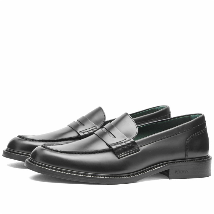 Photo: VINNY'S Men's Townee Penny Loafer in Black Polido Leather