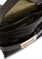 Victoria Beckham B Crocodile-effect Leather Pouch - Dark Brown - One Size