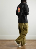 Wacko Maria - Neck Face Logo-Embroidered Printed Cotton-Jersey T-Shirt - Black