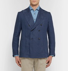 Rubinacci - Navy Unstructured Double-Breasted Linen Blazer - Men - Navy