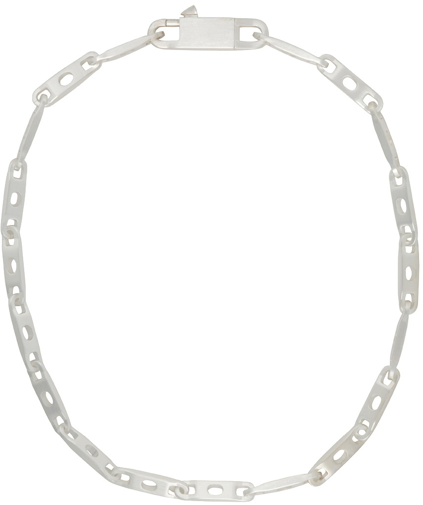 Rick Owens Silver Crystal Beveled Necklace Rick Owens