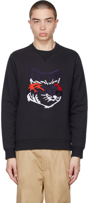 Photo: Maison Kitsuné Black Big Fox Embroidery Sweatshirt