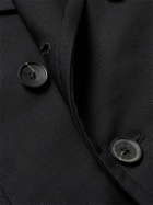 Mr P. - Great Double-Breasted Woven Coat - Black