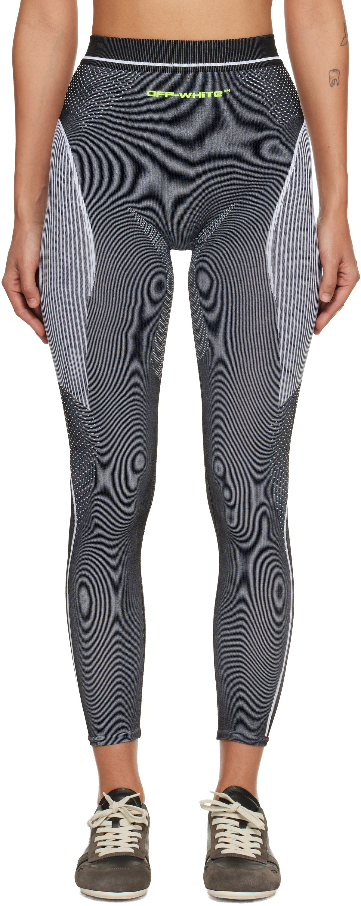 Off-White Gray Race Logo Arrow Seamless Leggings
