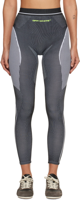 Photo: Off-White Gray Race Logo Arrow Seamless Leggings