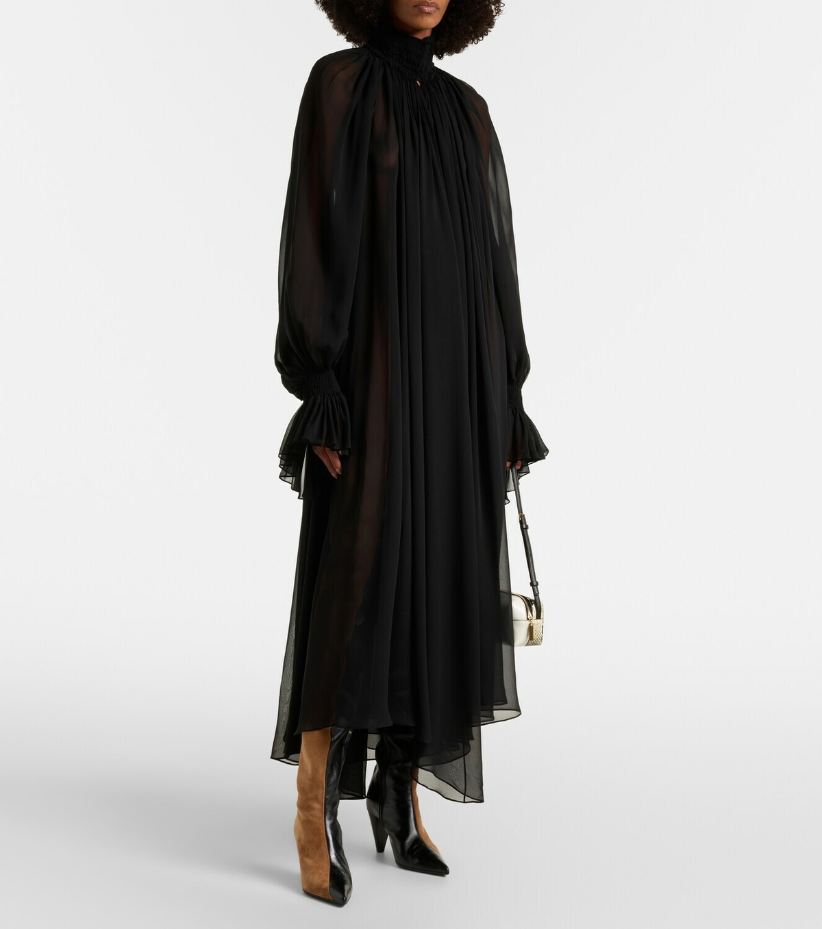 Khaite Edgar semi-sheer silk tulle midi dress