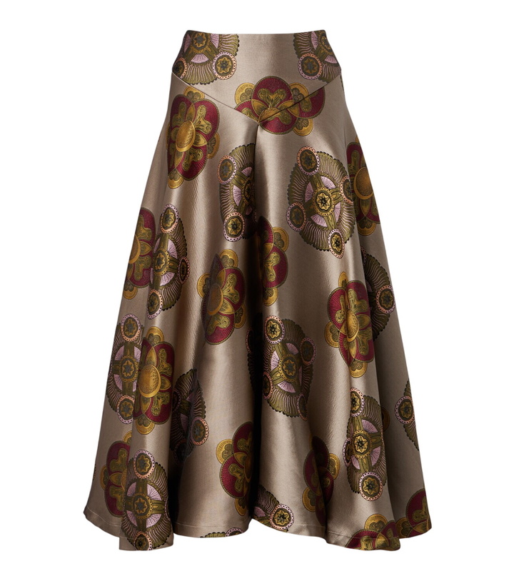 Photo: La DoubleJ Milano printed jacquard midi skirt