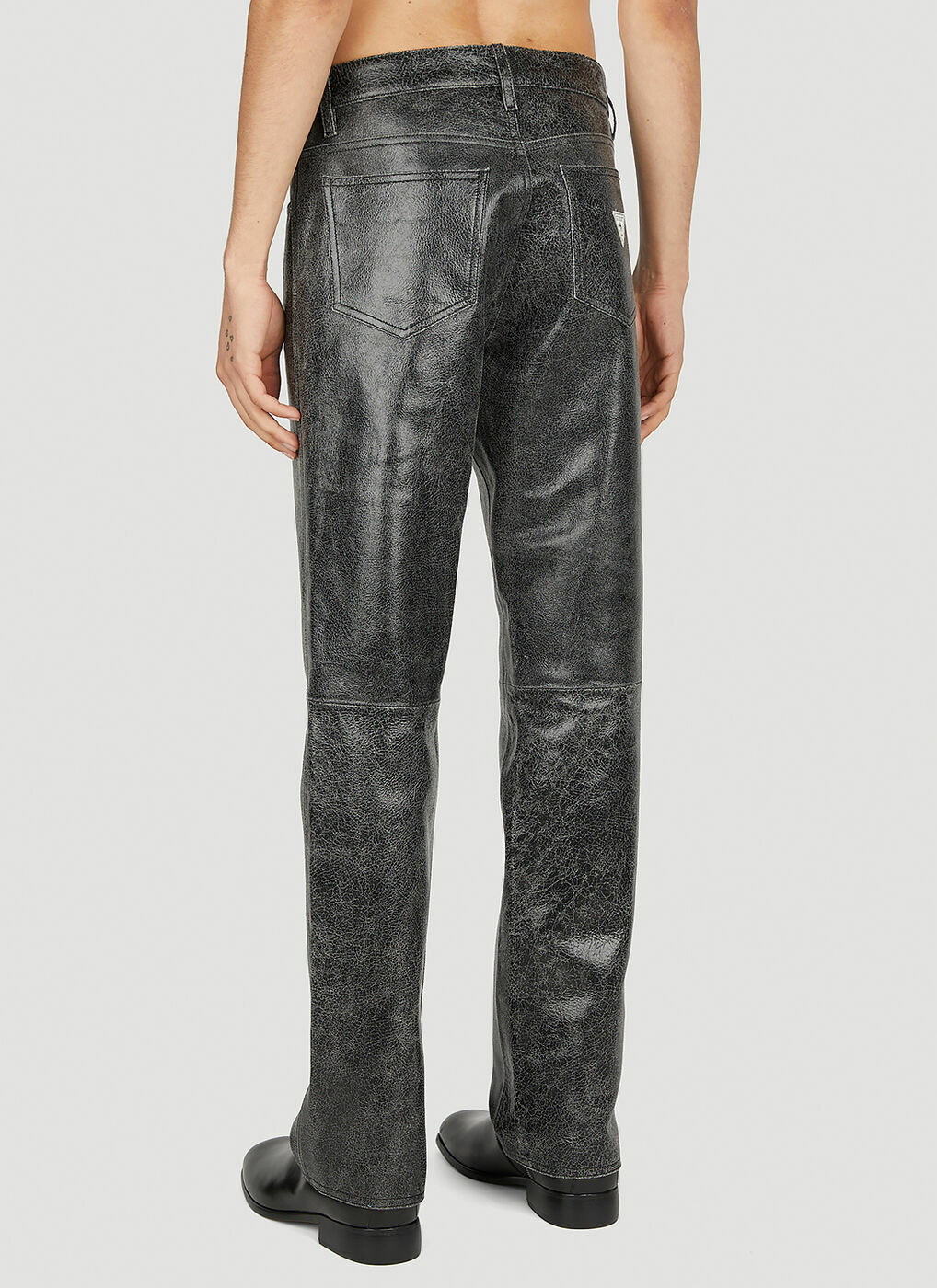 Guess USA - Cracked Leather Pants in Black GUESS