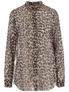 Aspesi Silk Shirt With Leopard Print