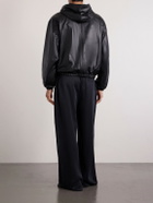 Amomento - Leather Hooded Jacket - Blue