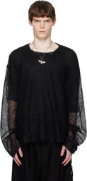 Ann Demeulemeester Black Kent Open Neck High Comfort Sweater