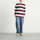 Polo Ralph Lauren Men's Stripe Rugby Shirt in Classic Wine/Trophy Cream