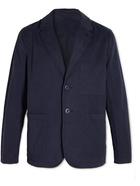 Mr P. - Garment-Dyed Organic Cotton-Twill Blazer - Blue