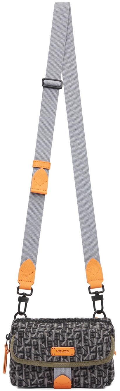 Kenzo Grey & Orange Jacquard Mini Crossbody Bag Kenzo