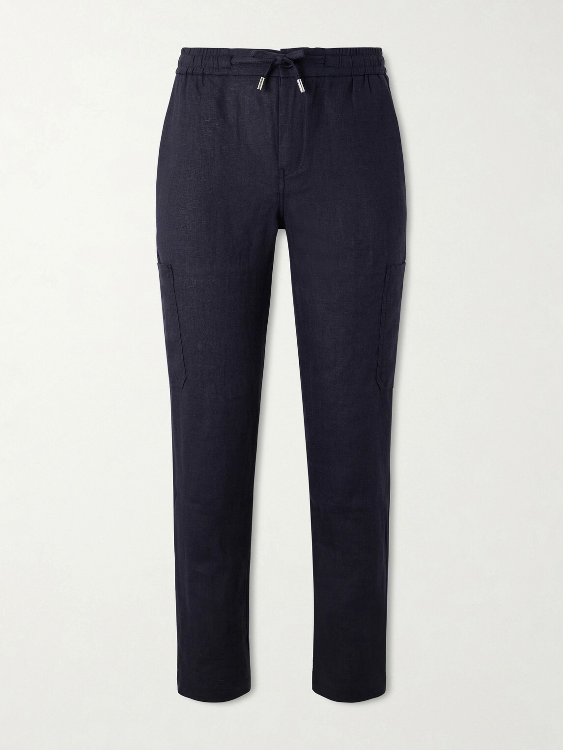 Mr P. - James Tapered Linen Drawstring Cargo Trousers - Blue