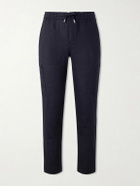 Mr P. - James Tapered Linen Drawstring Cargo Trousers - Blue
