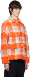 Henrik Vibskov Orange & Gray Lamington Faux-Shearling Jacket