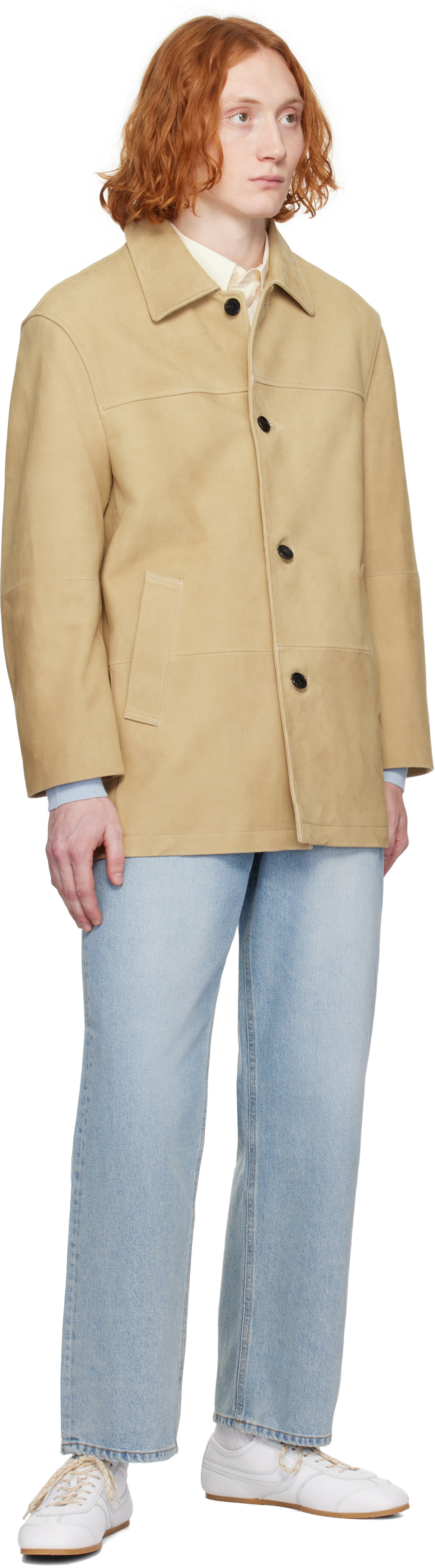 ★Dunst★ UNISEX VEGAN SUEDE HALF JACKET CAMEL_UDJA4C110CM DUNST Women's Unisex Suede Half Jacket in Camel Beige Dunst