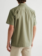 Mr P. - Camp-Collar Cotton-Seersucker Shirt - Green