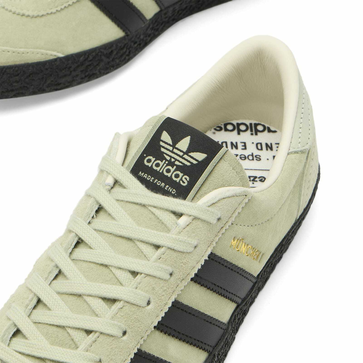 END. x Adidas Men's Munchen II SPZL Sneaker in Halo Green/Core Black