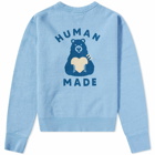 Human Made Men's Bear Heart Crew Neck Sweat in Blue