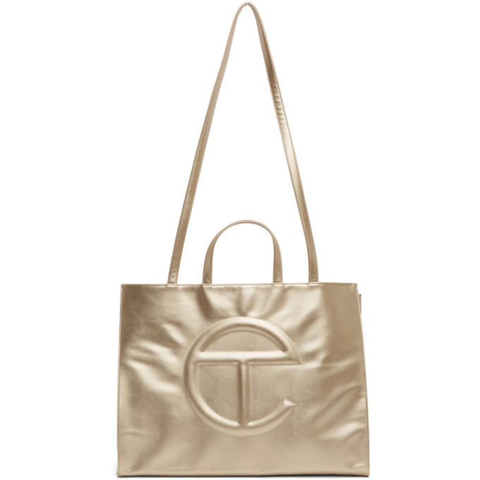 Photo: Telfar Gold Large Shopping Tote