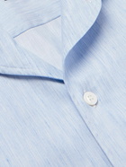 Brioni - Cotton, Linen and Silk-Blend Shirt - Blue