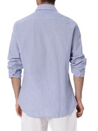 MC2 Saint Barth Man Seersucker Cotton Shirt Pamplona With Bluette Stripes