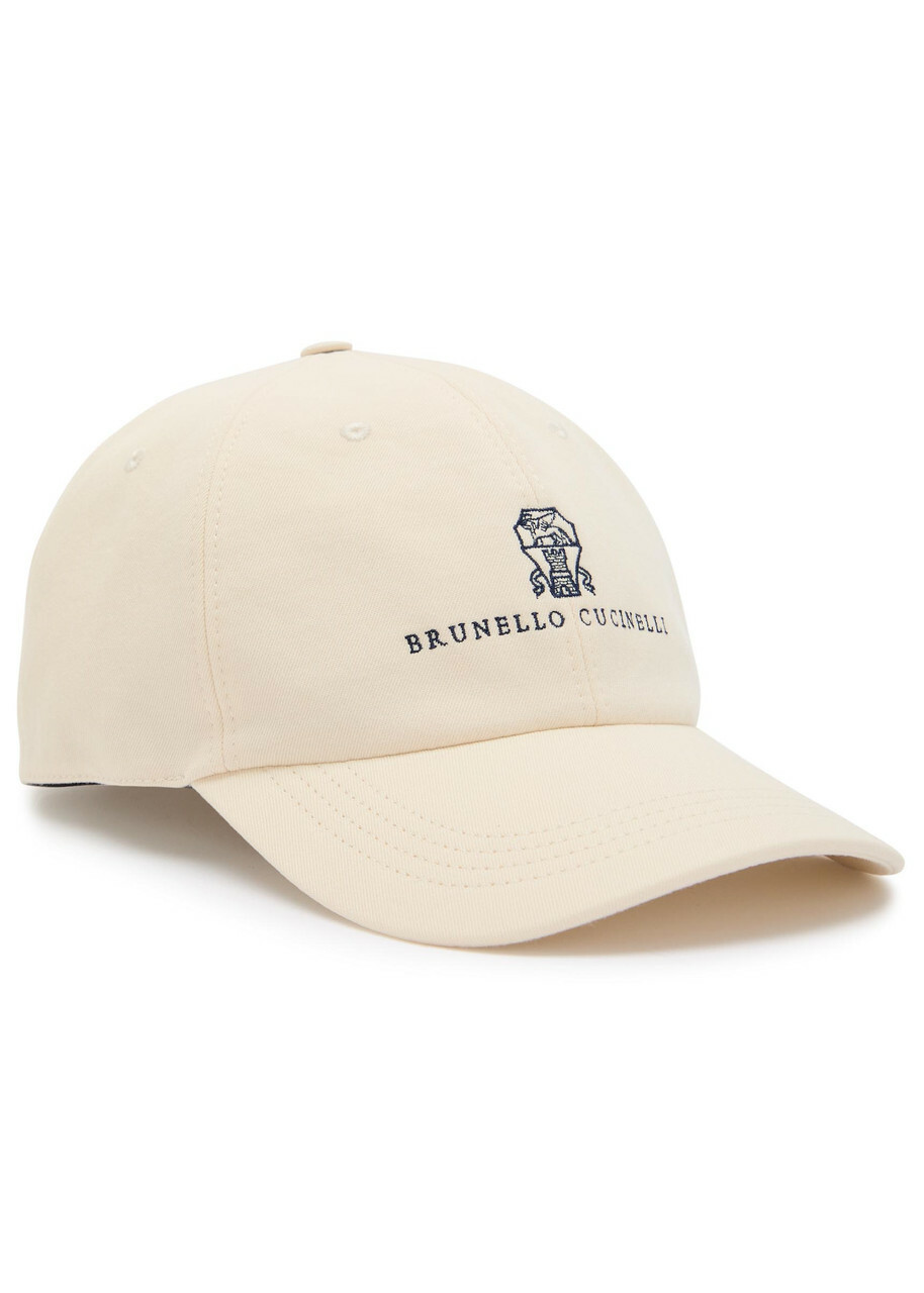 Brunello Cucinelli Logo-embroidered Cotton cap Off White