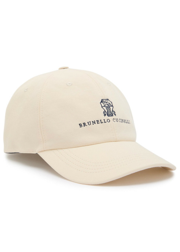 Photo: Brunello Cucinelli Logo-embroidered Cotton cap Off White