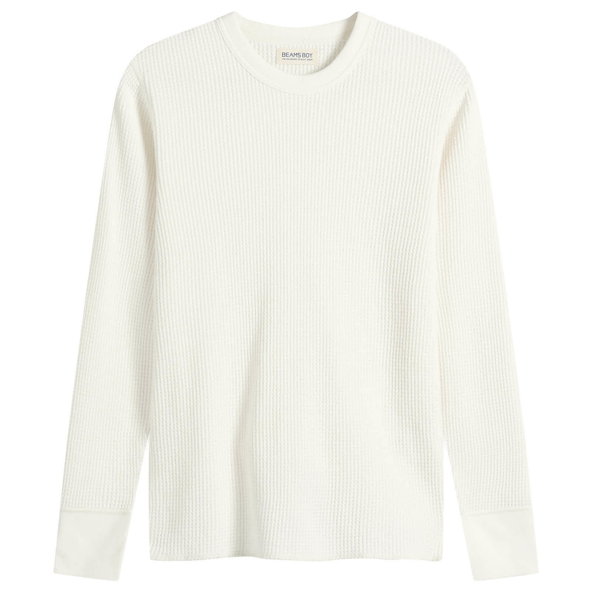 Beams Boy Women's Thermal Long Sleeve T-Shirt in Off Wht 