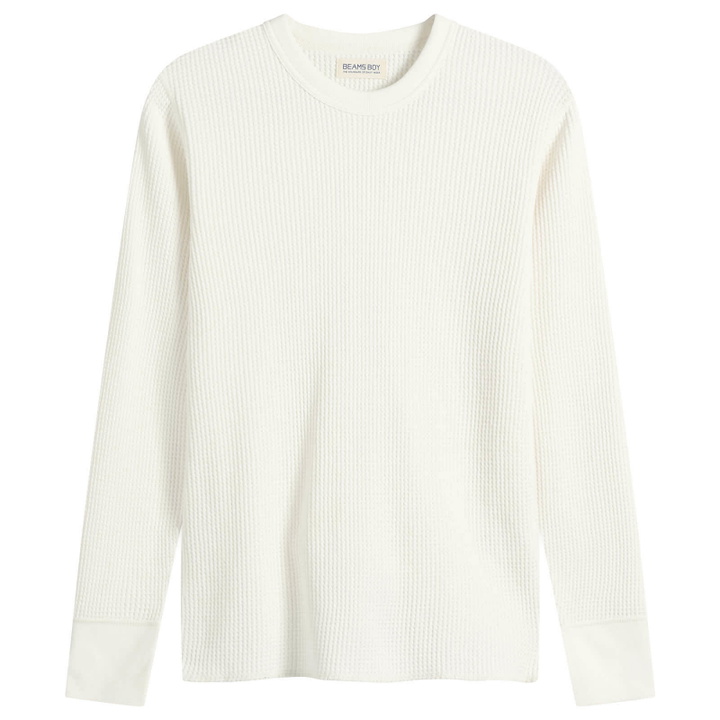 Photo: Beams Boy Women's Thermal Long Sleeve T-Shirt in Off Wht 