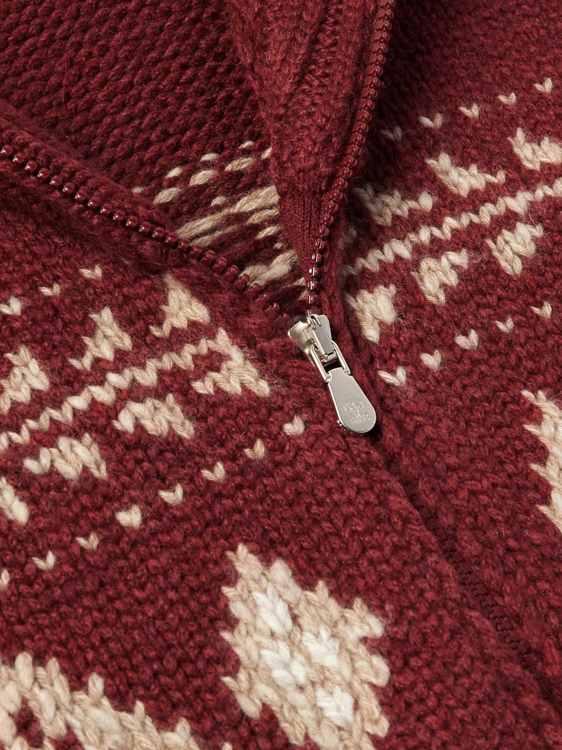 Brunello Cucinelli - Jacquard-Knit Cashmere Zip-Up Cardigan