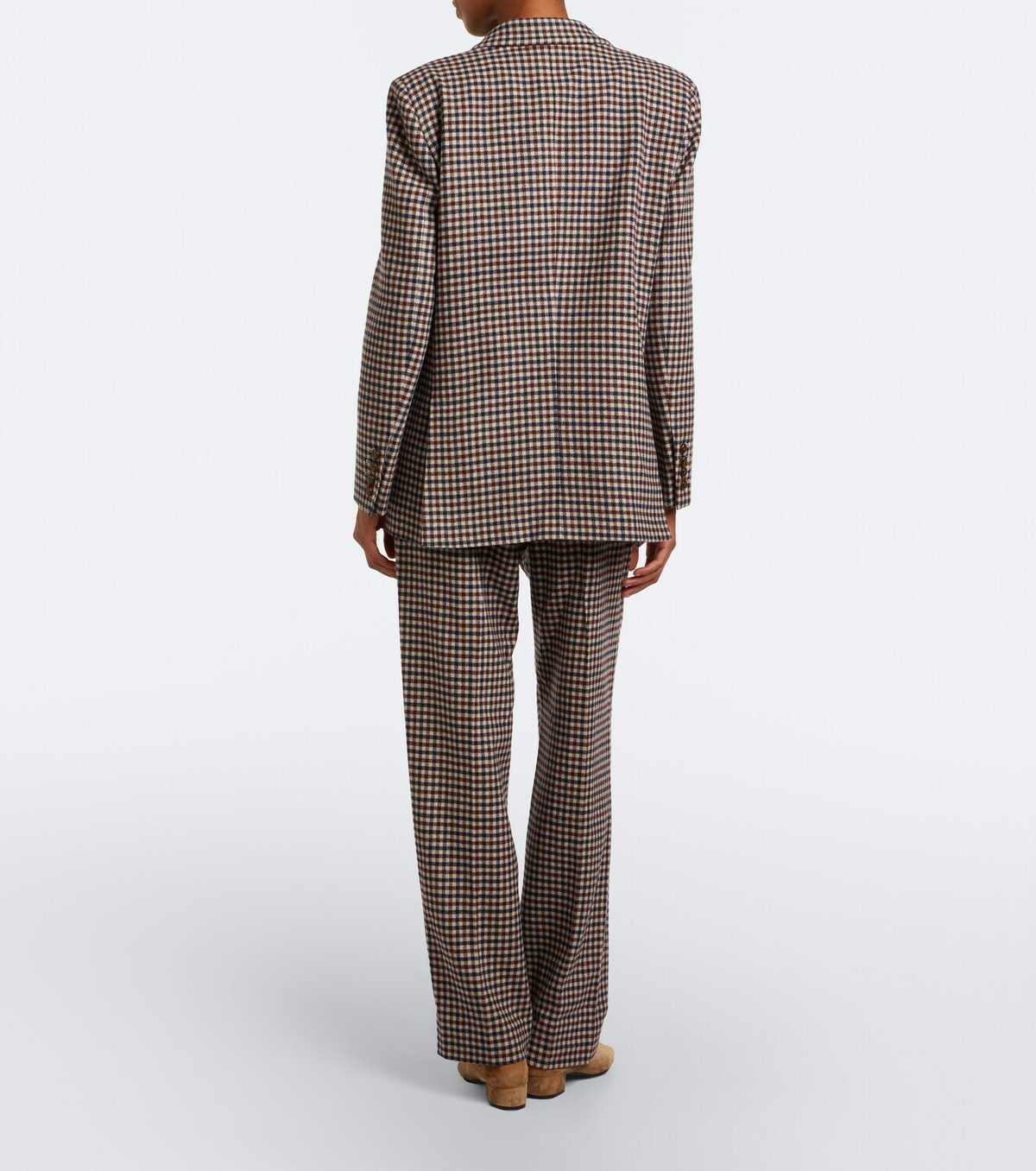 Blazé Milano Fox checked wool and cashmere straight pants