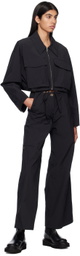 J KOO Black Belted Trousers