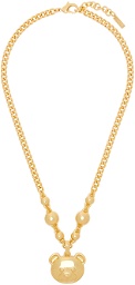Moschino Gold Teddy Charm Necklace