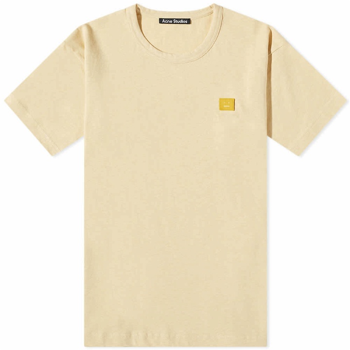 Photo: Acne Studios Nash Face T-Shirt in Pale Yellow Melange