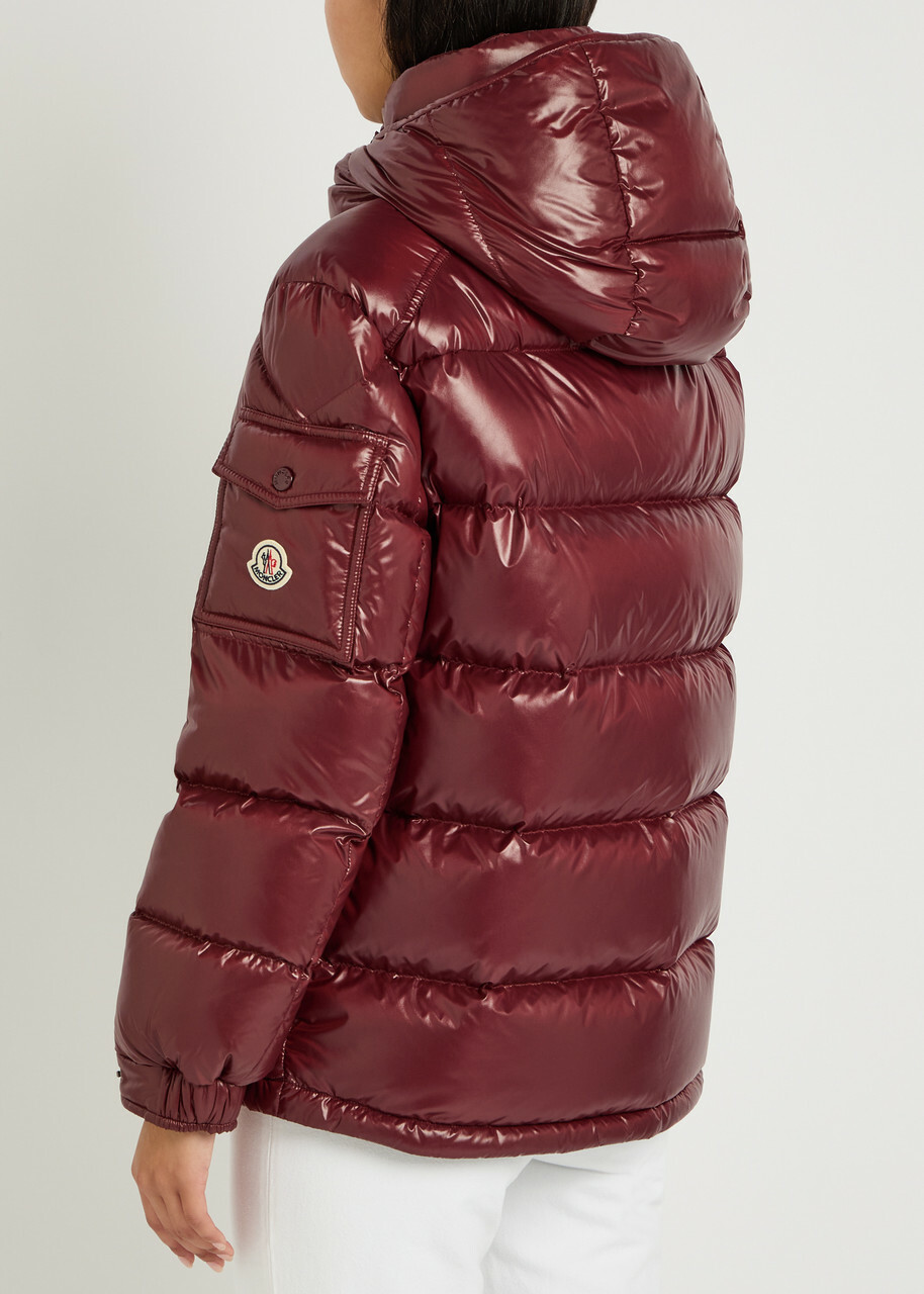 Moncler Maire Padded Hooded Laqué Nylon Jacket Red