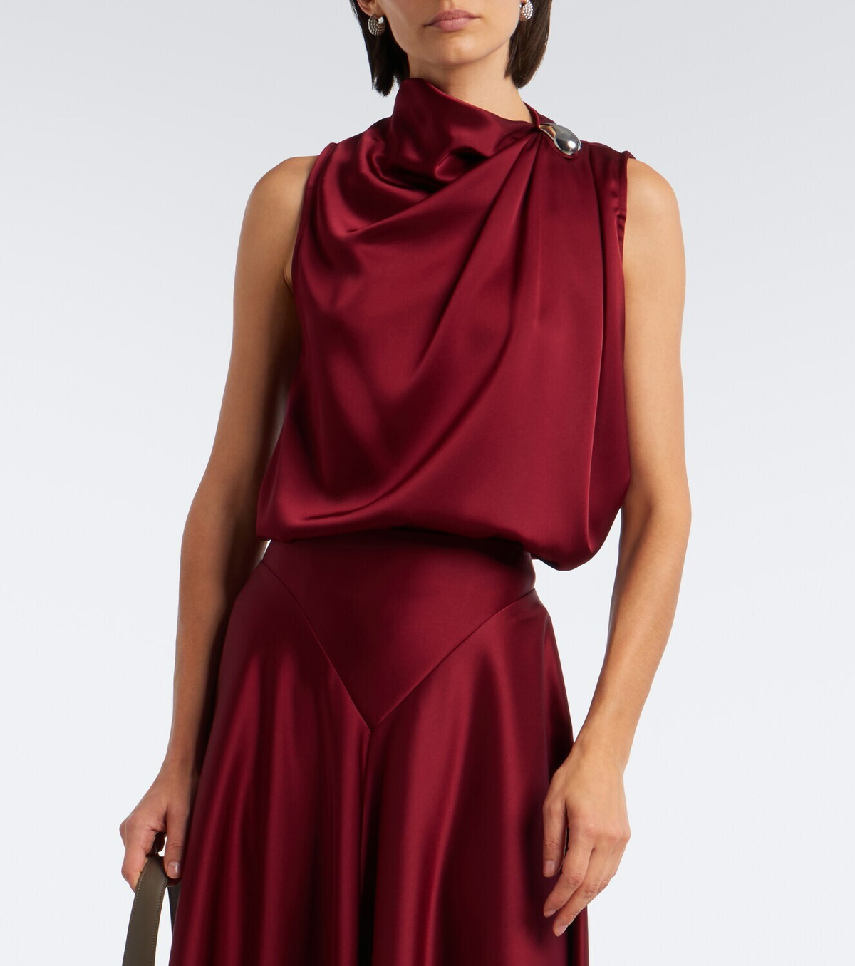 Altuzarra Alden draped satin top