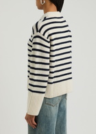 Lisa Yang Sony Striped-intarsia Cashmere Jumper Cream