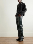 Enfants Riches Déprimés - Appliquéd Distressed Panelled Denim Jacket - Gray