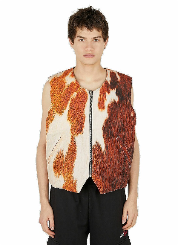 Photo: Stüssy Cowhide Quilted Gilet Jacket male Brown