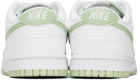 Nike White & Green Dunk Low Retro Sneakers