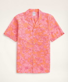 Brooks Brothers Men's Camp Collar Poplin Short-Sleeve Shirt Floral | Orange