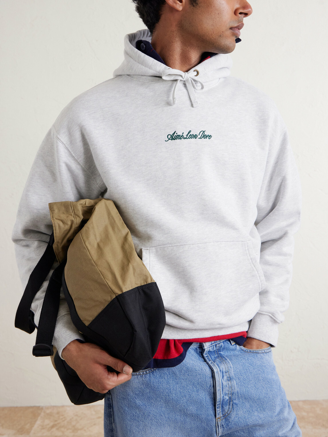 Aimé Leon Dore - Logo-Embroidered Cotton-Jersey Hoodie - Gray