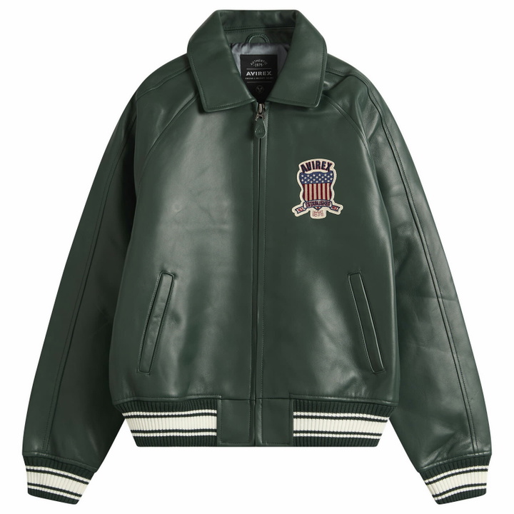 Photo: Avirex Men's Icon Leather Jacket in Hunter