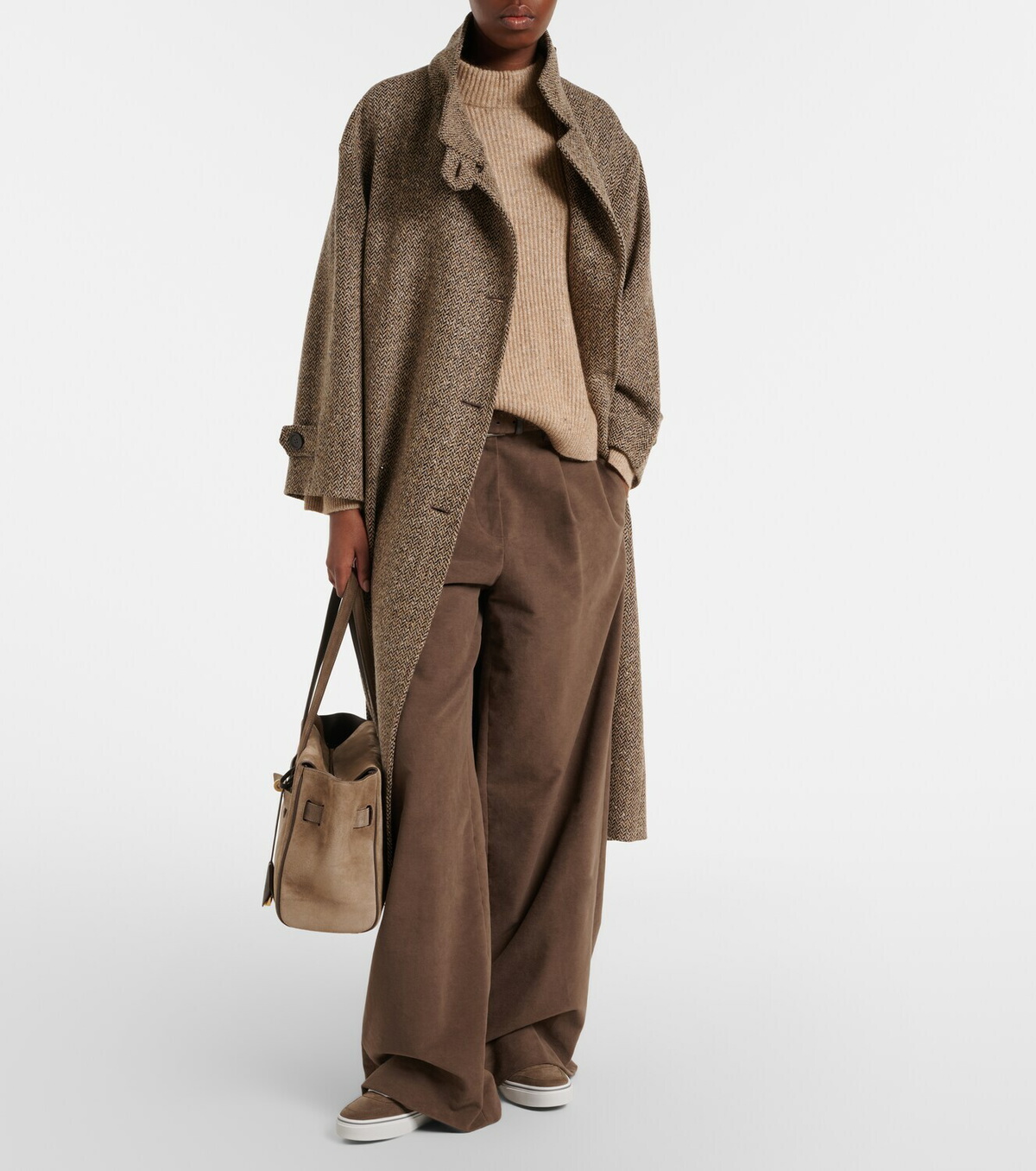 Brunello Cucinelli Monili shearling-trimmed suede sneakers