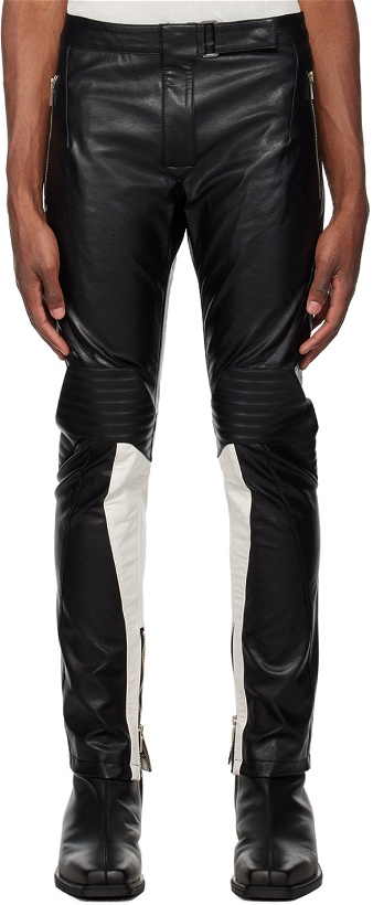 Photo: System Black Biker Faux-Leather Trousers