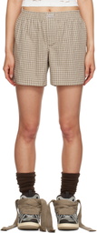 ERL Beige Plaid Boy Shorts